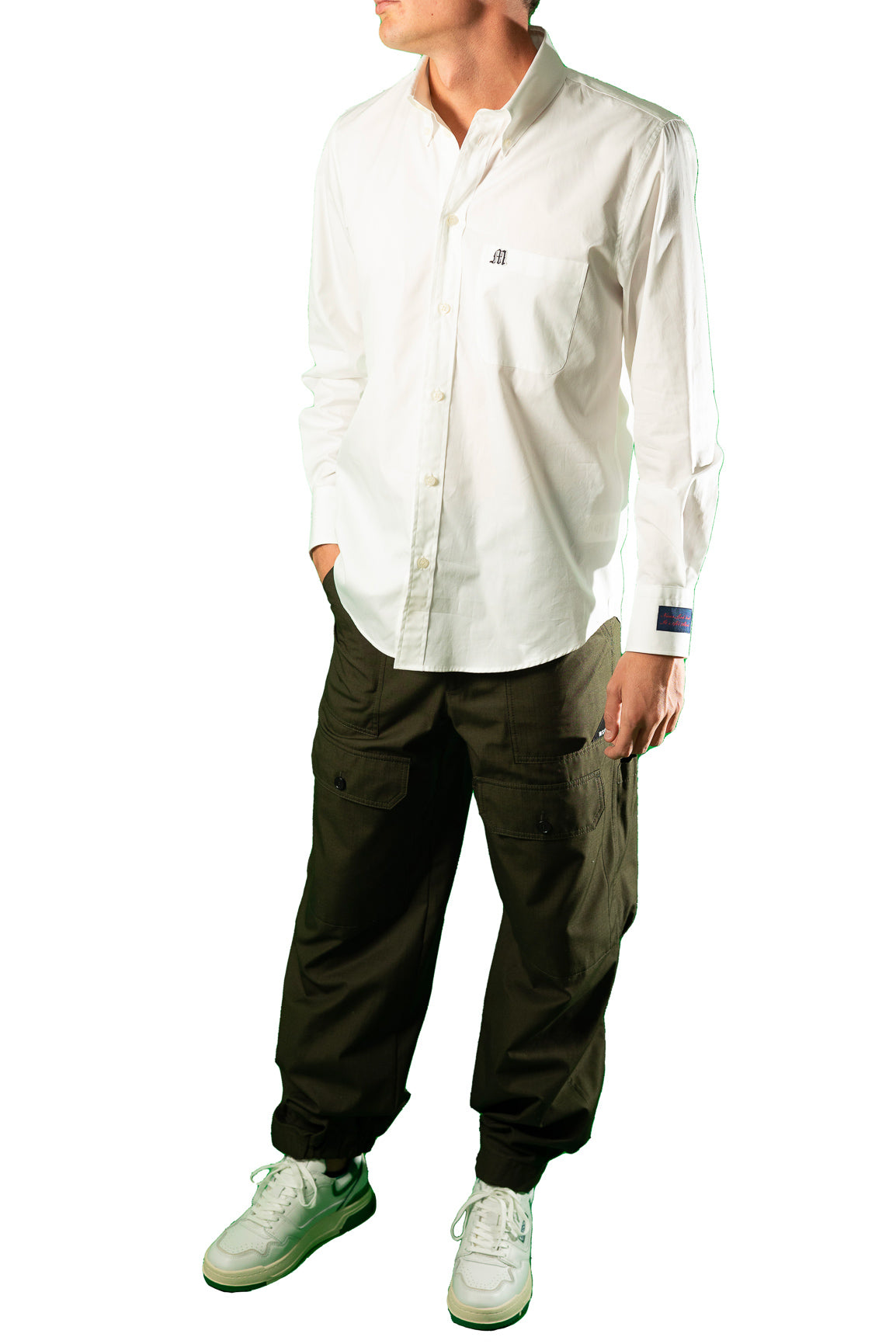 MSGM CAMICIA COTONE STAMPA LOGO PETTO