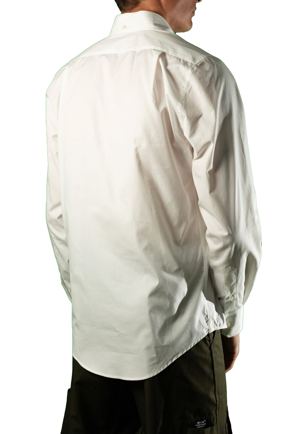 MSGM CAMICIA COTONE STAMPA LOGO PETTO
