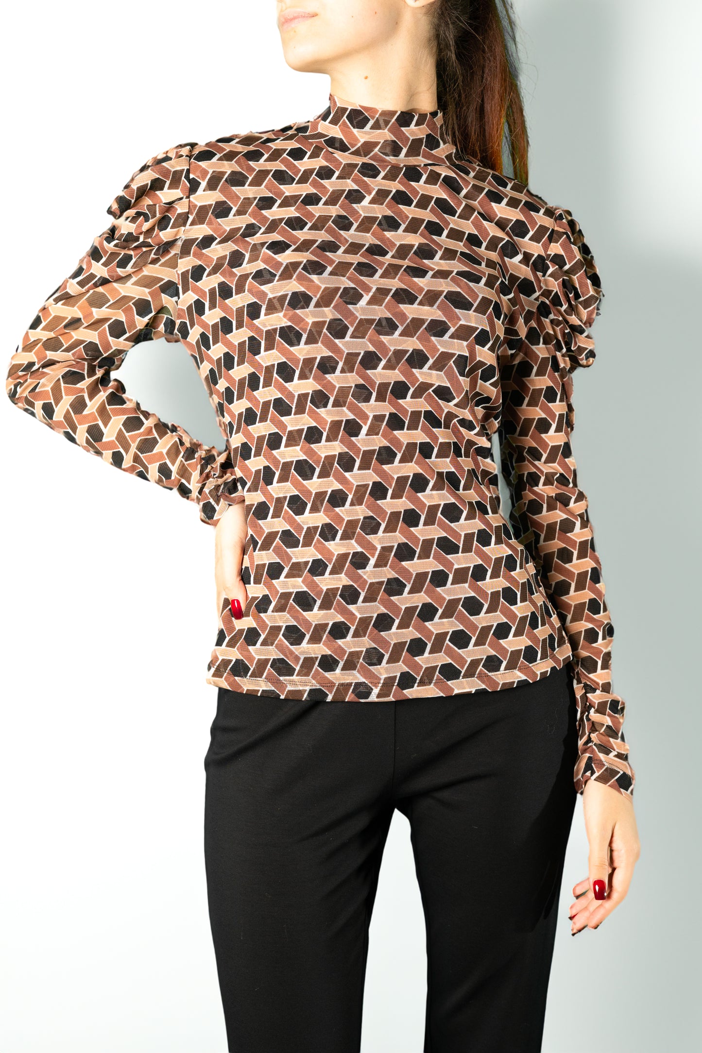 DIANE VON FURSTENBERG TOP FANTASIA SPALLA PALLONCINO