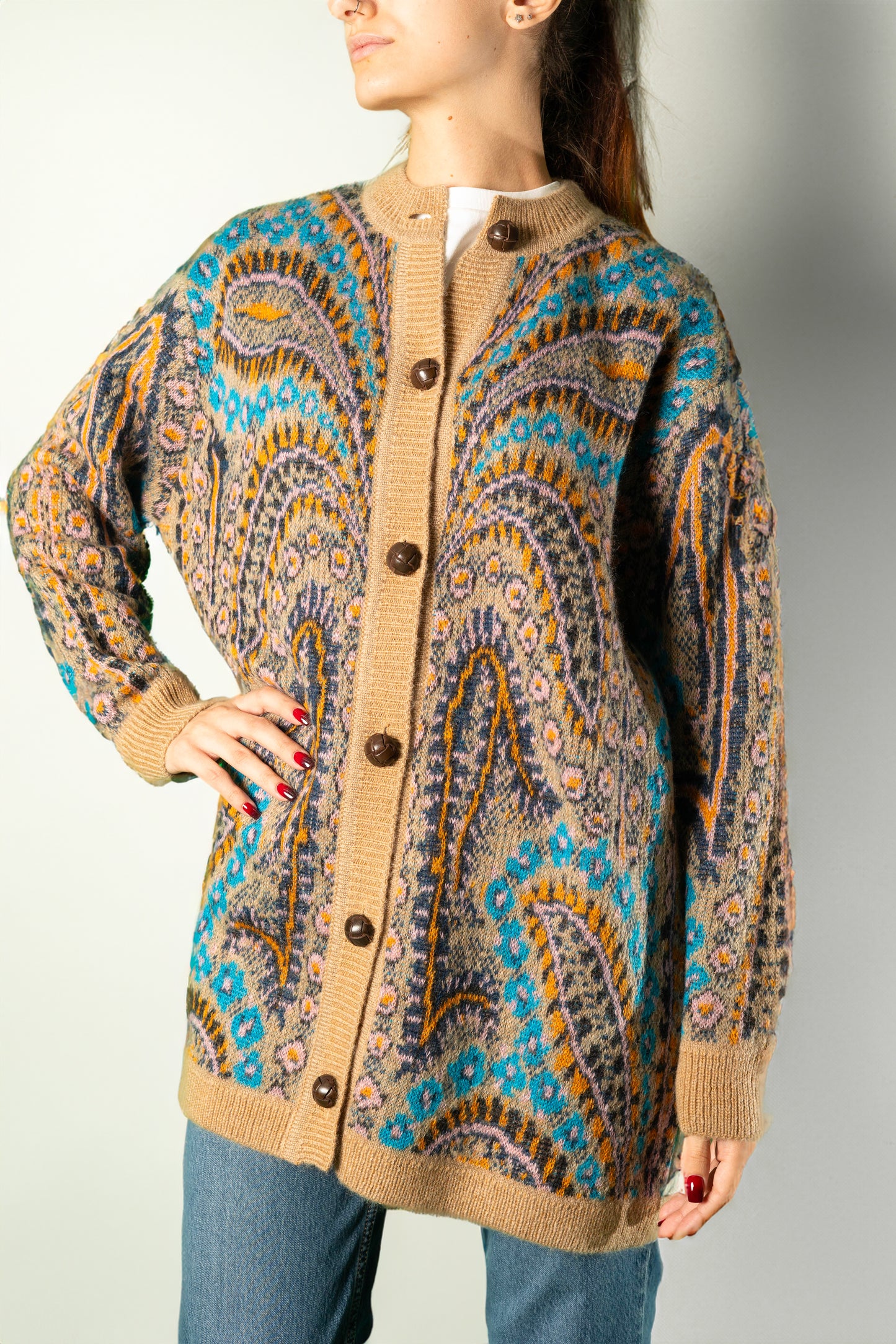 ETRO CARDIGAN OVER LANA JACQUARD