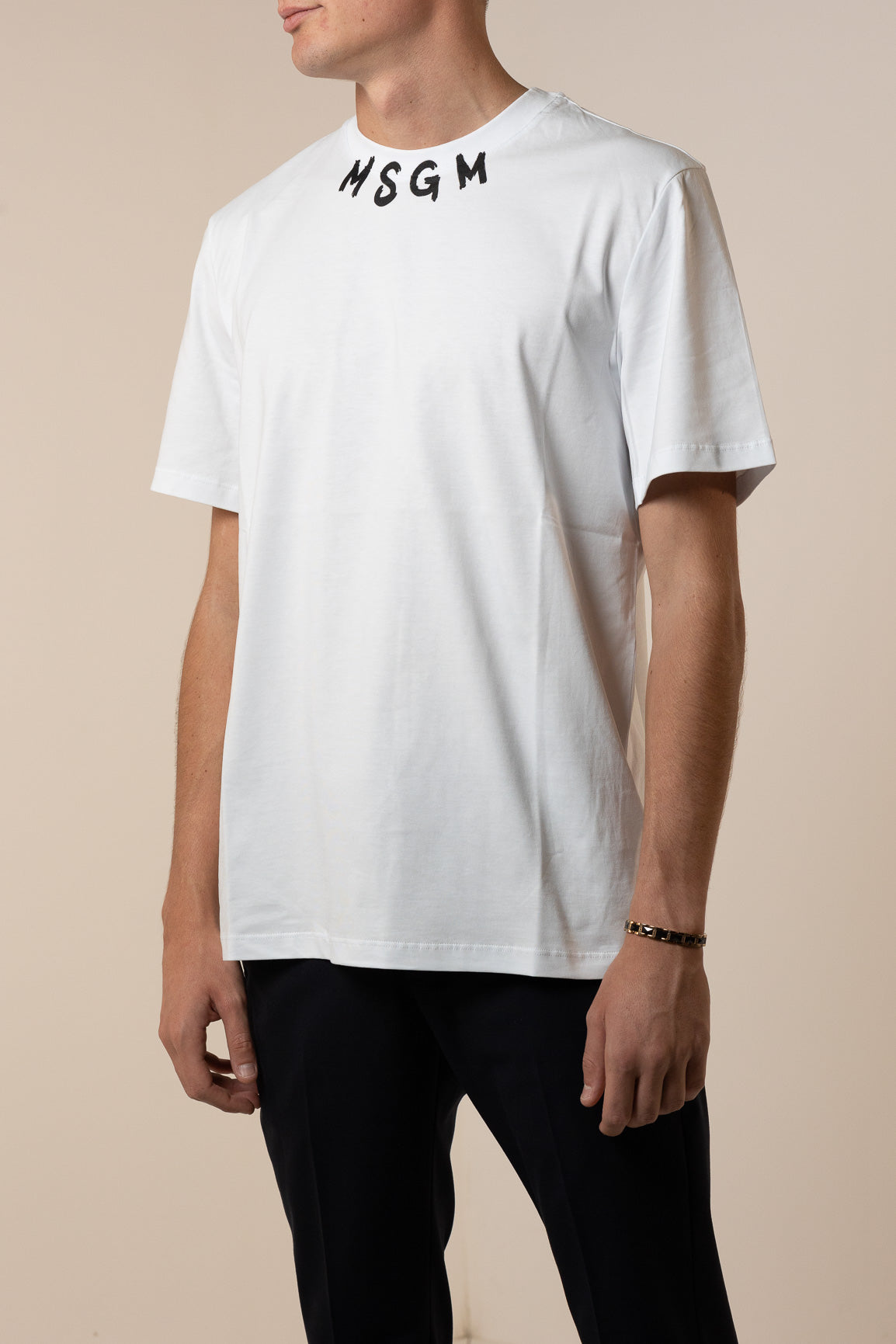MSGM T-SHIRT JERSEY LOGO COLLO