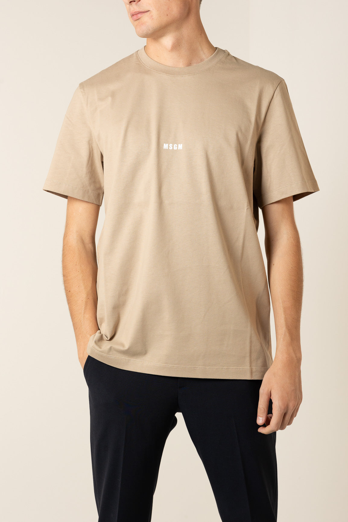 MSGM T-SHIRT JERSEY MICROLOGO PETTO