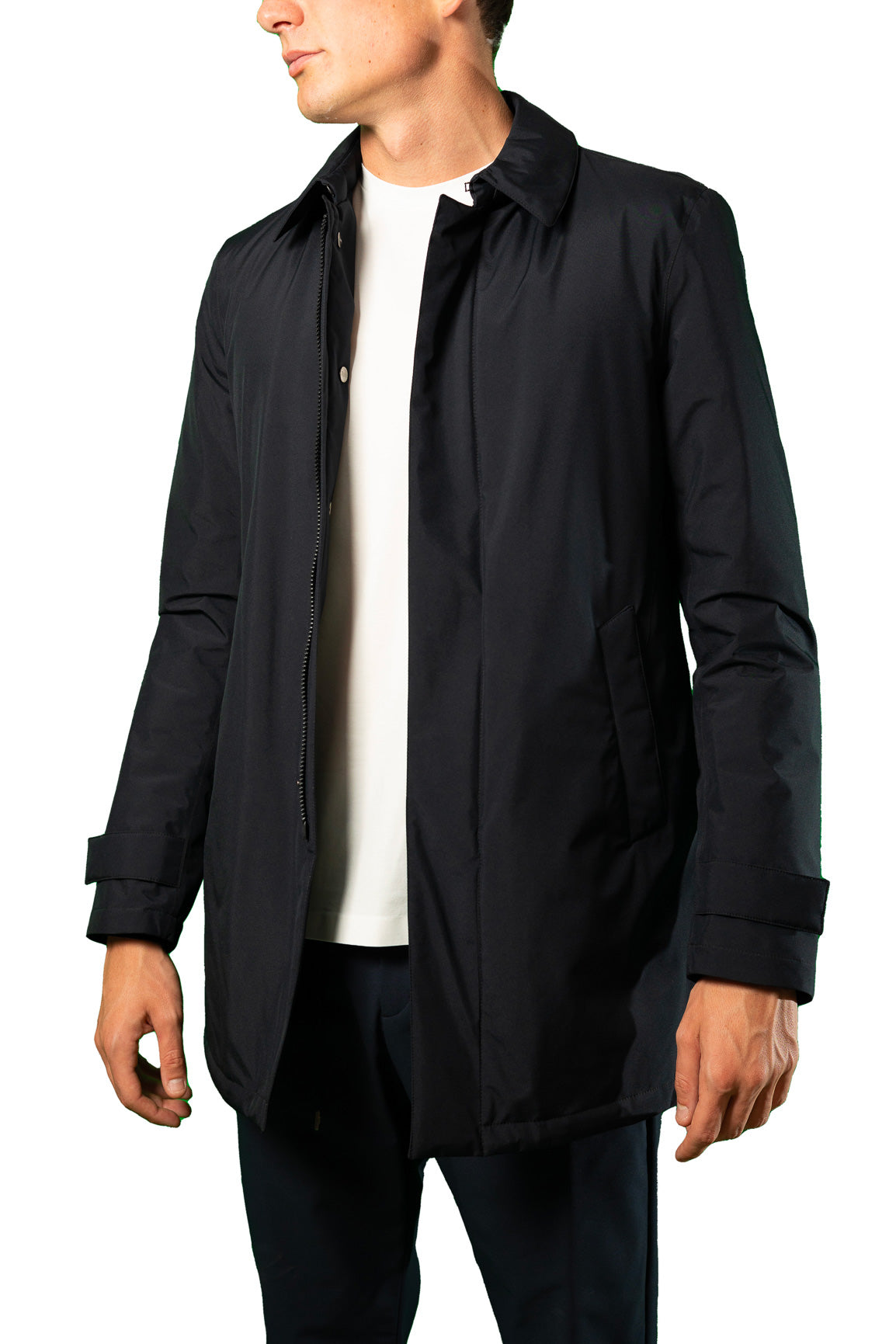 HERNO TRENCH LAMINAR CAPPUCCIO REMOVIBILE