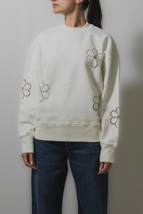 MSGM FELPA GIROCOLLO CON RICAMI