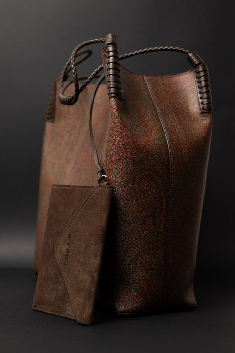 ETRO BORSA LARGE SAFFIANO ARNICA