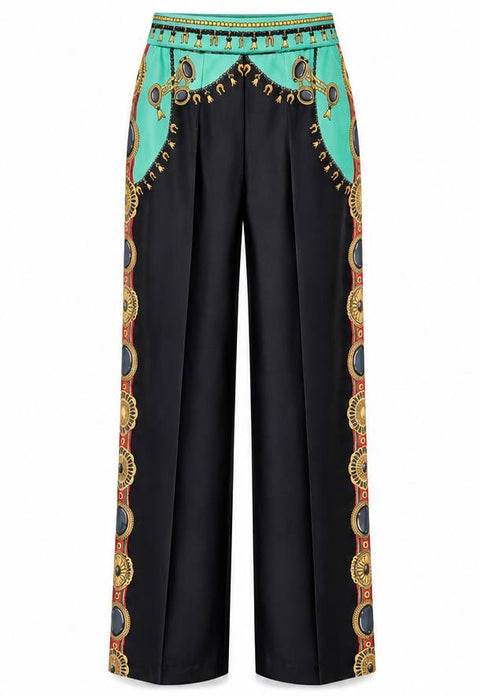 ETRO PANTALONE PALAZZO SETA STAMPA