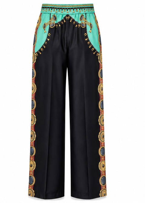 ETRO PANTALONE PALAZZO SETA STAMPA