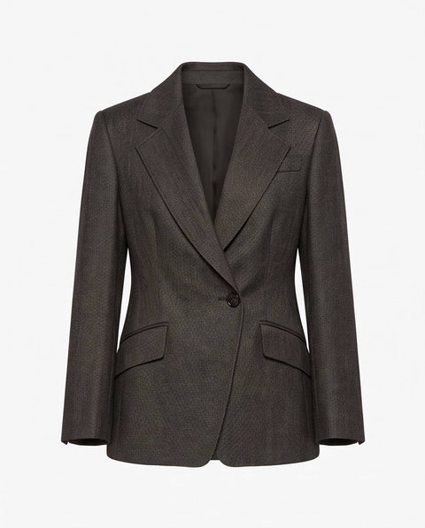 MAX MARA NEUTRO GIACCA SLIM LANA EFFETTO DENIM