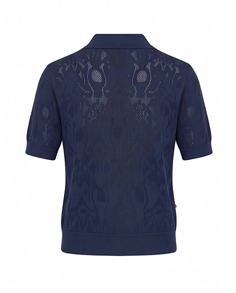 DONDUP POLO CROPPED IN MAGLIA JACQUARD