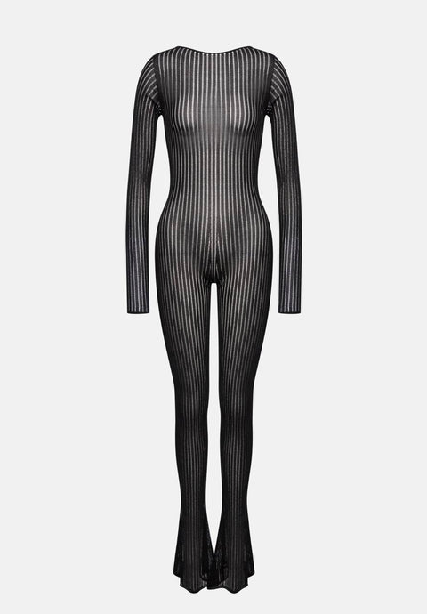 EROTICA TUTA LUREX  MANICA LUNGA A COSTE