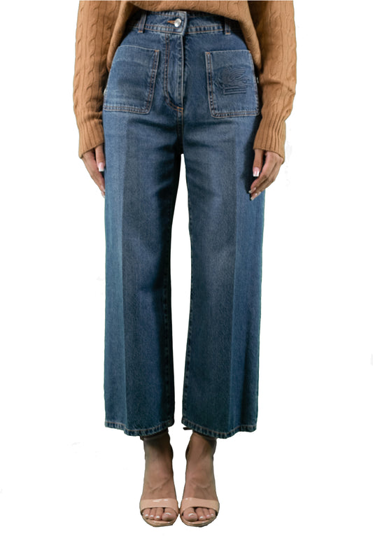 ETRO JEANS CROPPED GAMBA DRITTA