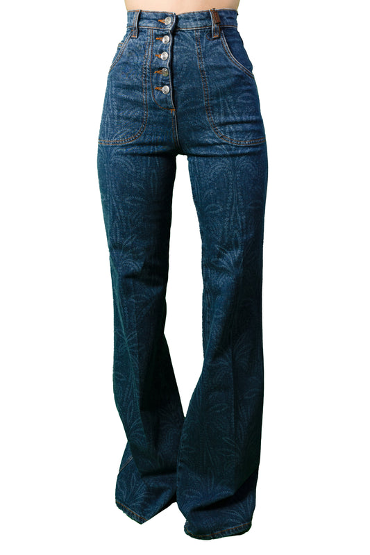 ETRO JEANS PALAZZO VITA ALTA PRINT PALMA