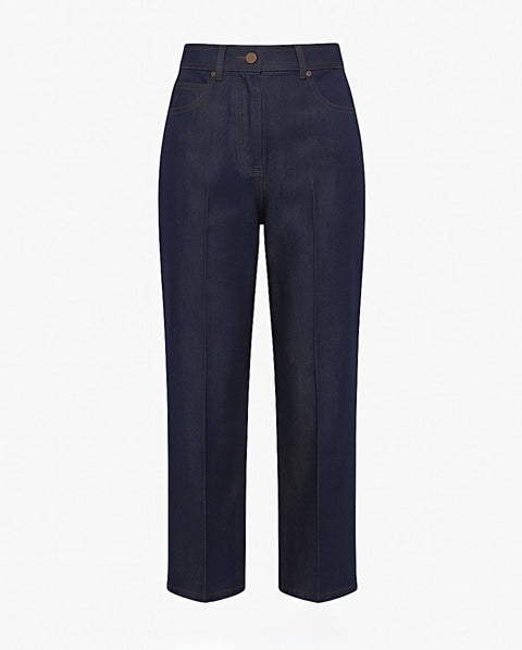 MAX MARA ABBONO PANTALONE LEG IN COTONE EFFETTO DENIM