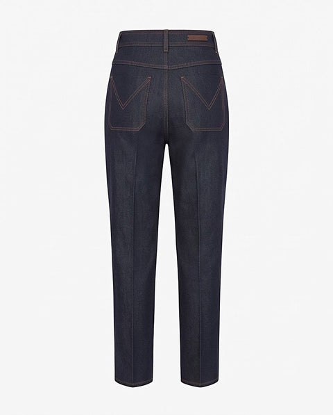 MAX MARA ABBONO PANTALONE LEG IN COTONE EFFETTO DENIM
