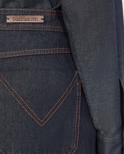 MAX MARA ABBONO PANTALONE LEG IN COTONE EFFETTO DENIM