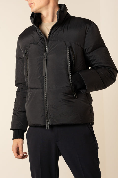 JG1 FEATHER NYLON HOODED BOMBER JACKET