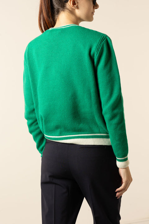 MSGM WOOL CASHMERE SWEATER WITH NECK EDGE