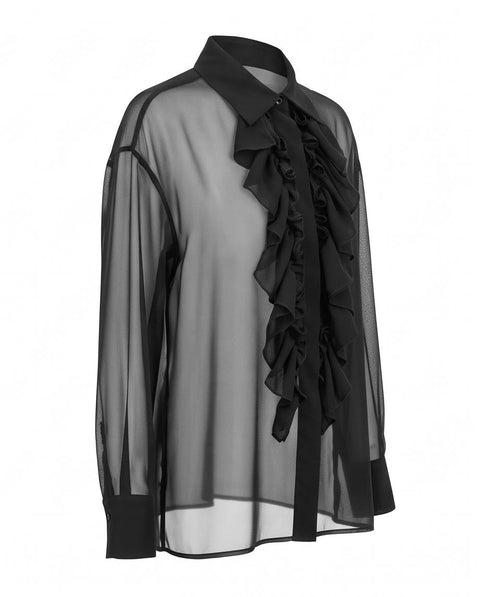 PAROSH CAMICIA CON ROUCHE GEORGETTE