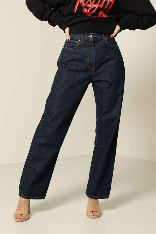 MSGM JEANS GAMBA DRITTA VITA REGOLARE