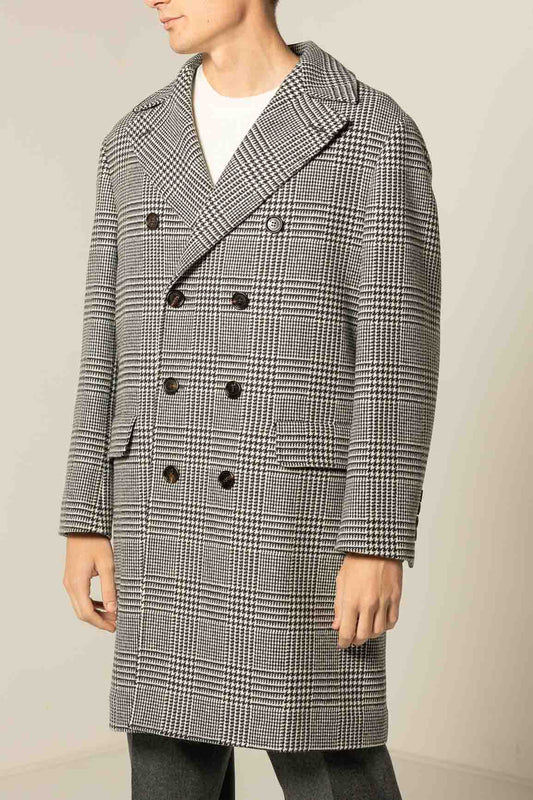 BRUNELLO CUCINELLI CAPPOTTO DOPPIOPETTO LANA CHECK