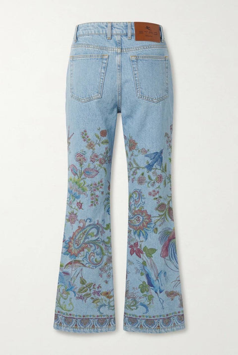 ETRO JEANS FLARE CON STAMPA FLOREALE