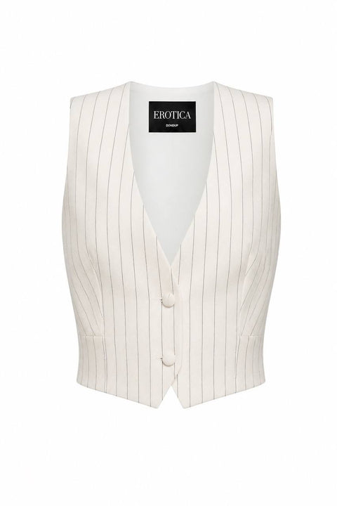 EROTICA GILET GESSATO SCOLLO A V