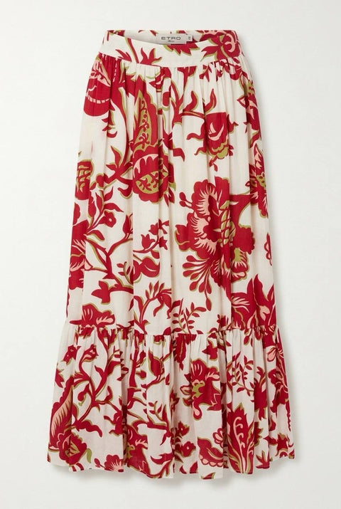 ETRO GONNA LUNGA IN COTONE CON STAMPA FLOREALE