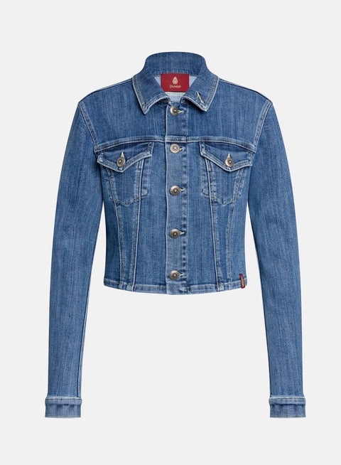 DONDUP GIACCA CROPPED IN DENIM
