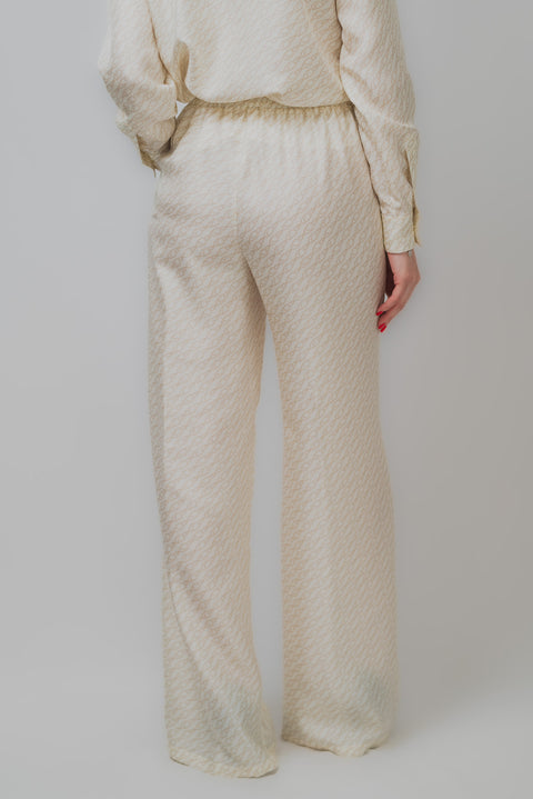 HERNO PANTALONI IN SILK ICONIC PRINT