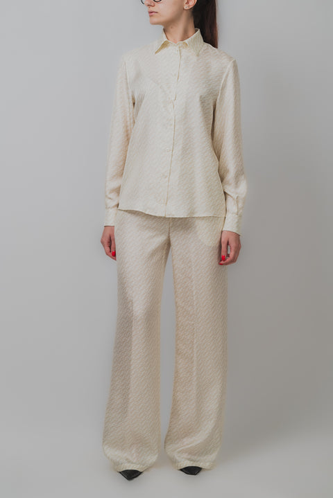 HERNO PANTALONI IN SILK ICONIC PRINT