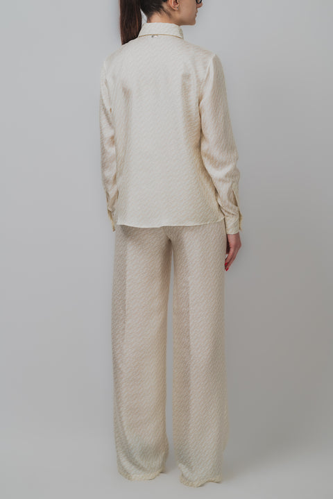 HERNO PANTALONI IN SILK ICONIC PRINT