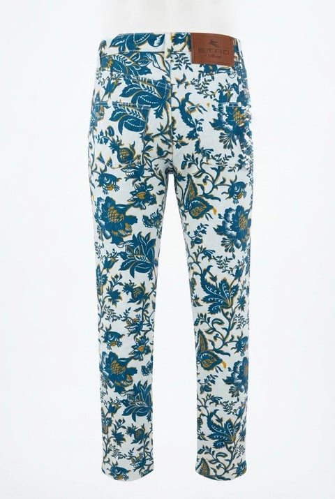 ETRO PANTALONE GAMBA DRITTA CON STAMPA FLOREALE