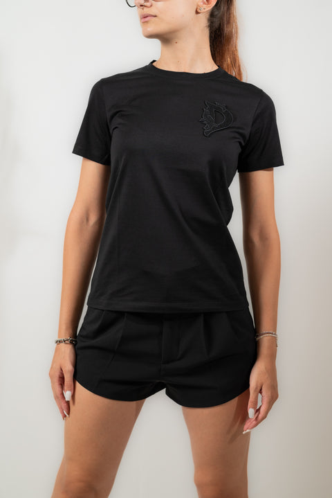 DONDUP T-SHIRT JERSEY LOGO RICAMO