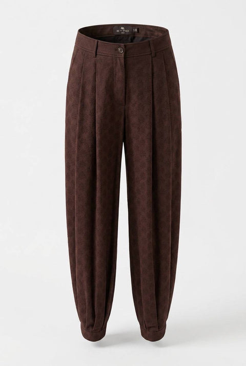 ETRO PANTALONE WIDE LEG CON POLSINO