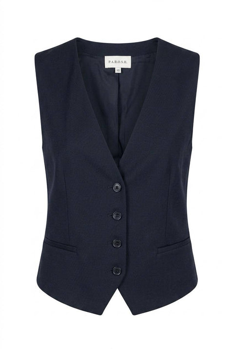 PAROSH GILET BOTTONATO IN VISCOSA LINO