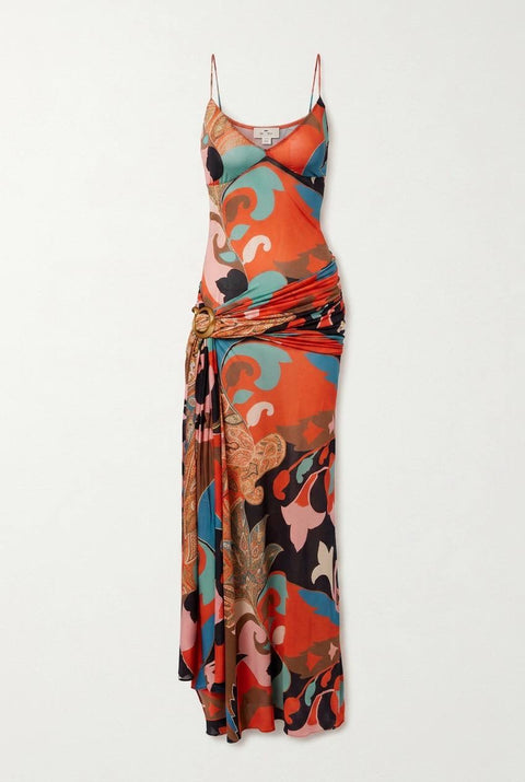 ETRO ABITO LUNGO CON STAPA PAISLEY CON RIPRESA IN VITA