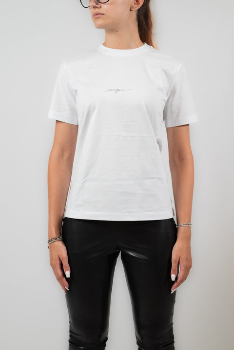 MSGM T-SHIRT JERSEY STAMPA LOGO PETTO