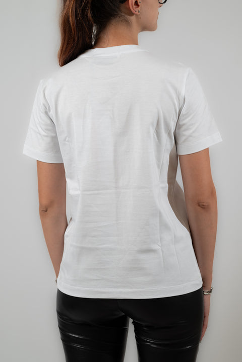 MSGM T-SHIRT JERSEY STAMPA LOGO PETTO