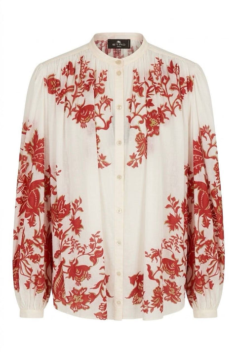 ETRO BLUSA MANICA 3/4 IN COTONE CON STAMPA FLOREALE
