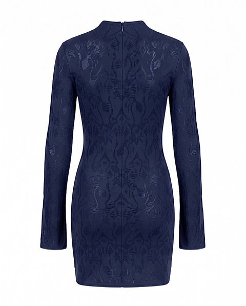 DONDUP MINI ABITO ADERENTE IN MAGLIA JACQUARD