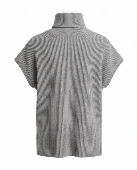 MAX MARA STUDIO COBALTO GILET COLLO ALTO IN LANA E CASHMERE