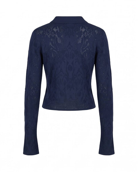 DONDUP CARDIGAN CON COLLO POLO CON BOTTONI GIOIELLO