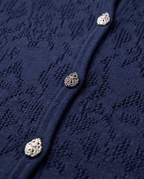DONDUP CARDIGAN CON COLLO POLO CON BOTTONI GIOIELLO