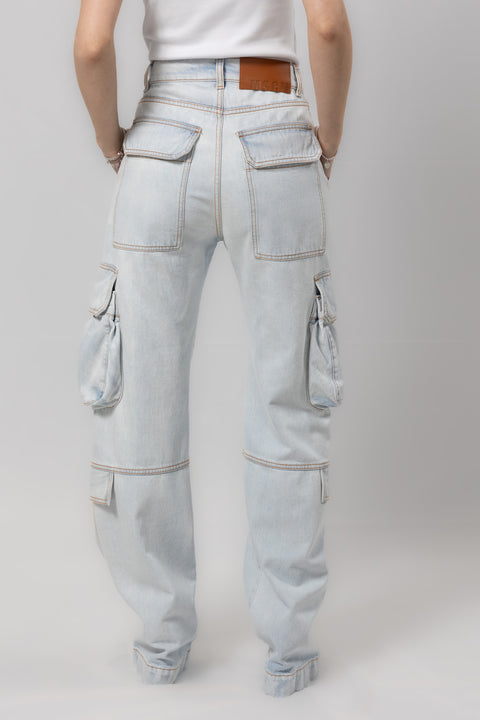 MSGM JEANS CARGO TASCONE GAMBA