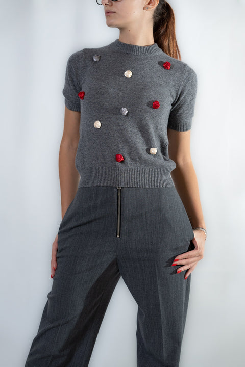 MSGM MAGLIA CROPPED LANA APP ROSE