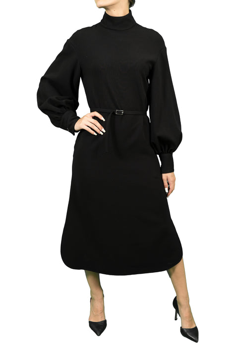 BCBGMAXAZRIA STRETCH WOOL MOUTH NECK DRESS