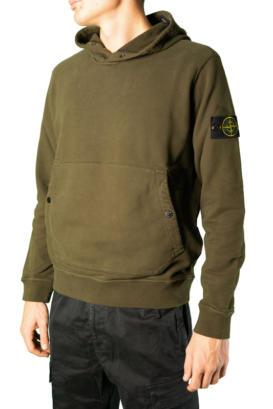 STONE ISLAND FELPA CAPPUCCIO E MARSUPIO LOGO