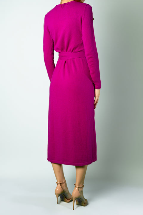 DIANE VON FURSTENBERG LONG CASHMERE CROSS DRESS