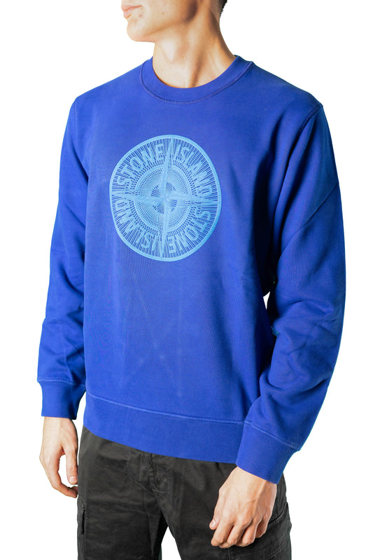 STONE ISLAND FELPA GIROCOLO MACROLOGO RICAMO