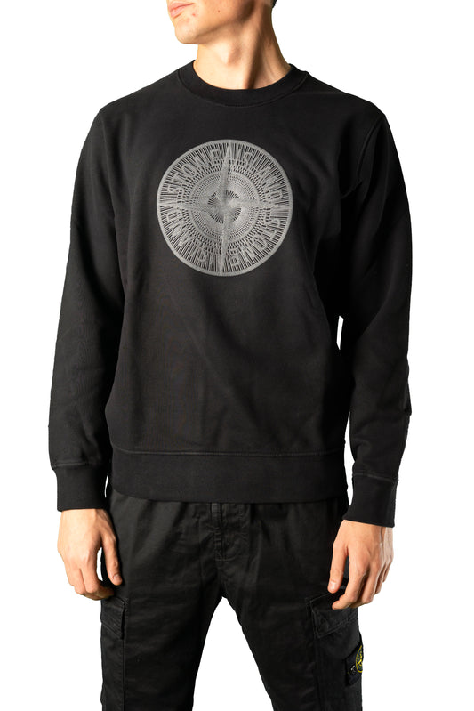 STONE ISLAND FELPA GIROCOLO MACROLOGO RICAMO